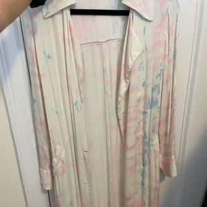 Something Navy Satin Trench Coat